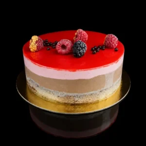 Gâteau mousse choco framboise sans gluten par L'Artisan Délices